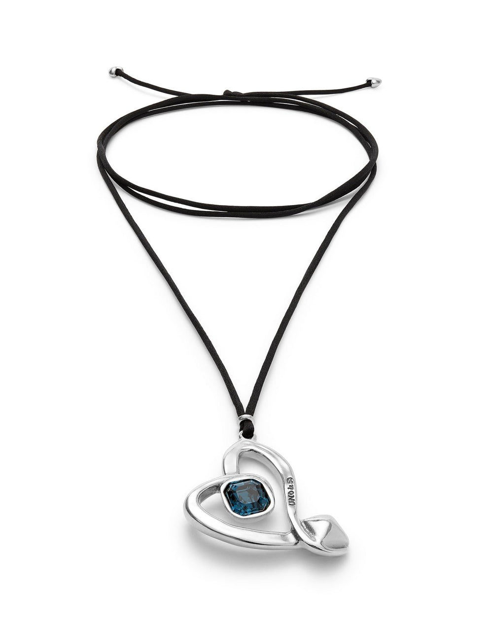 Sterling Silver Plated Ser Expresiva Blue Necklace COL2012AZOMTL0UUNOde50COL2012AZOMTL0U