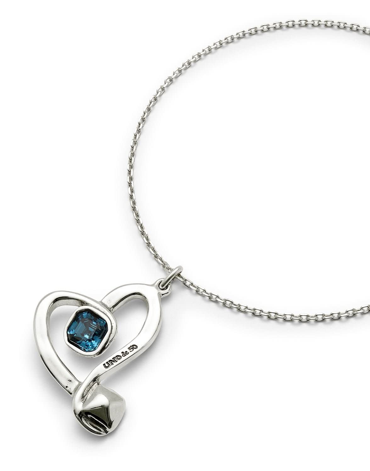 Sterling Silver Plated Ser Expresiva Blue Pendant Necklace COL1989AZOMTL0UUNOde50COL1989AZOMTL0U