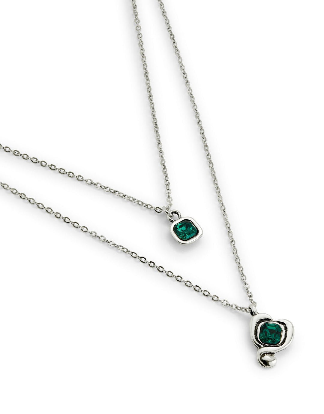 Sterling Silver Plated Ser Expresiva Green Pendant COL2002VRDMTL0UUNOde50COL2002VRDMTL0U