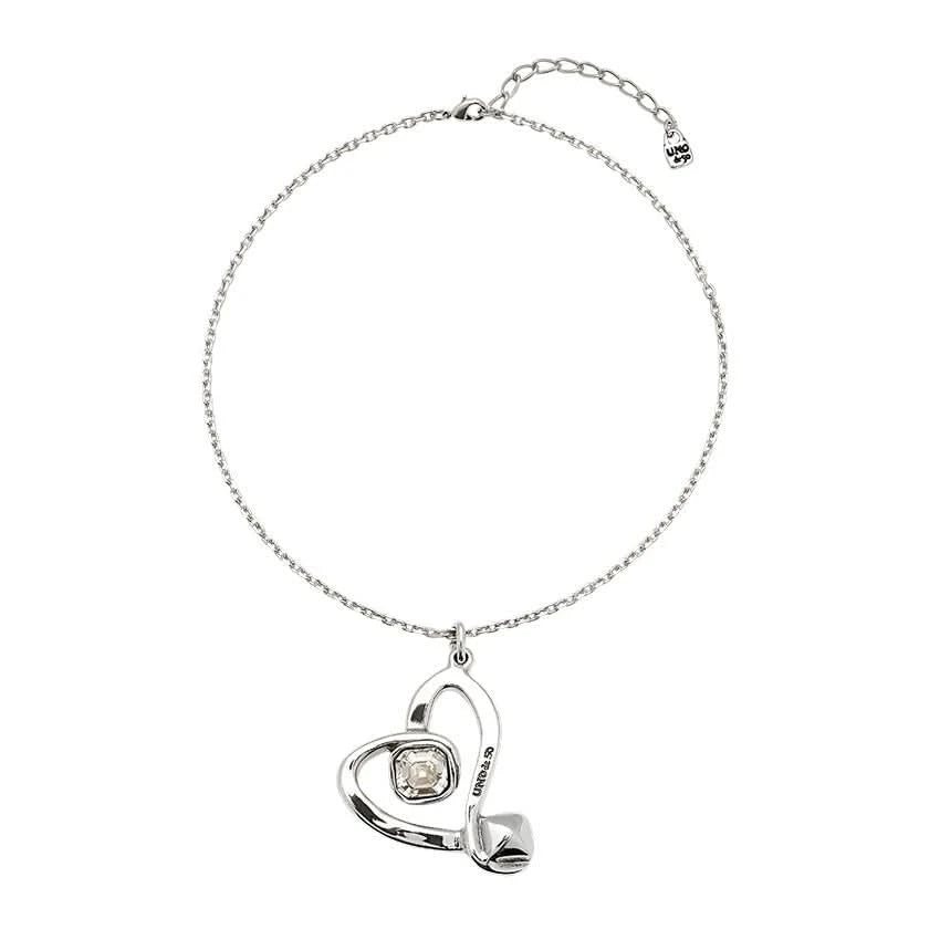 Sterling Silver Plated Ser Expresiva White Pendant Necklace COL1989CRSMTL0UUNOde50COL1989CRSMTL0U