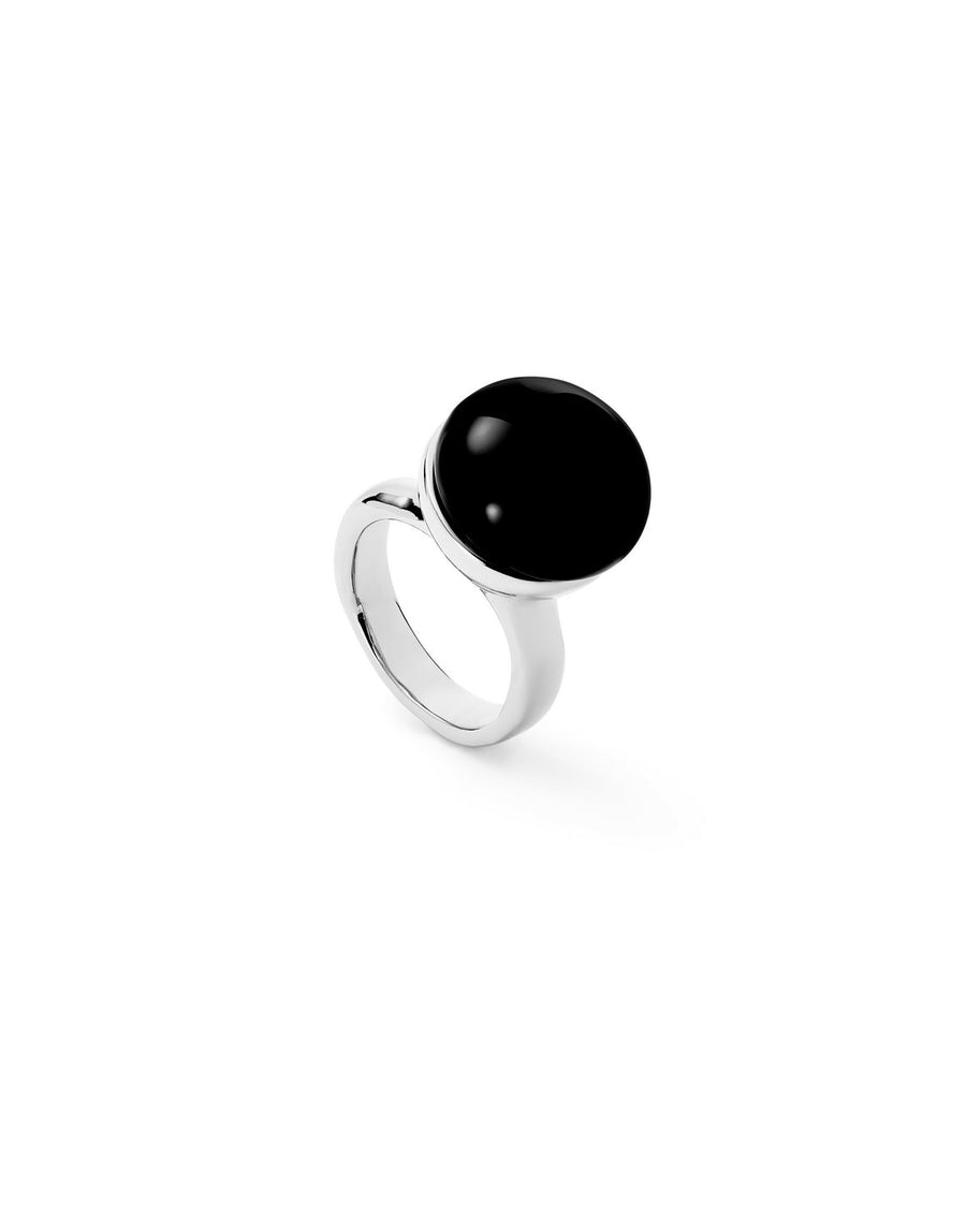 Sterling Silver Plated Ser Fascinante Black Ring ANI0845NGRMTLUNOde50ANI0845NGRMTL12