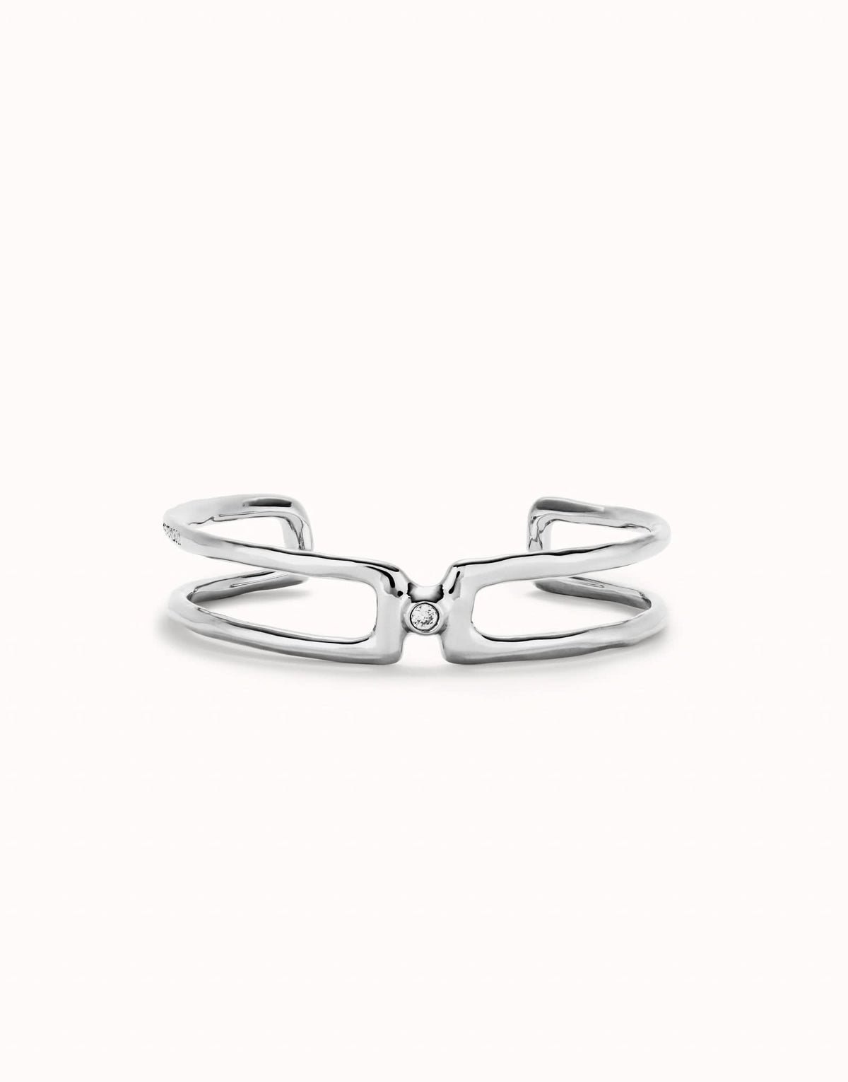 Sterling Silver Plated Ser Indomable White Bangle Bracelet PUL2446BLNMTL0UNOde50PUL2446BLNMTL0L