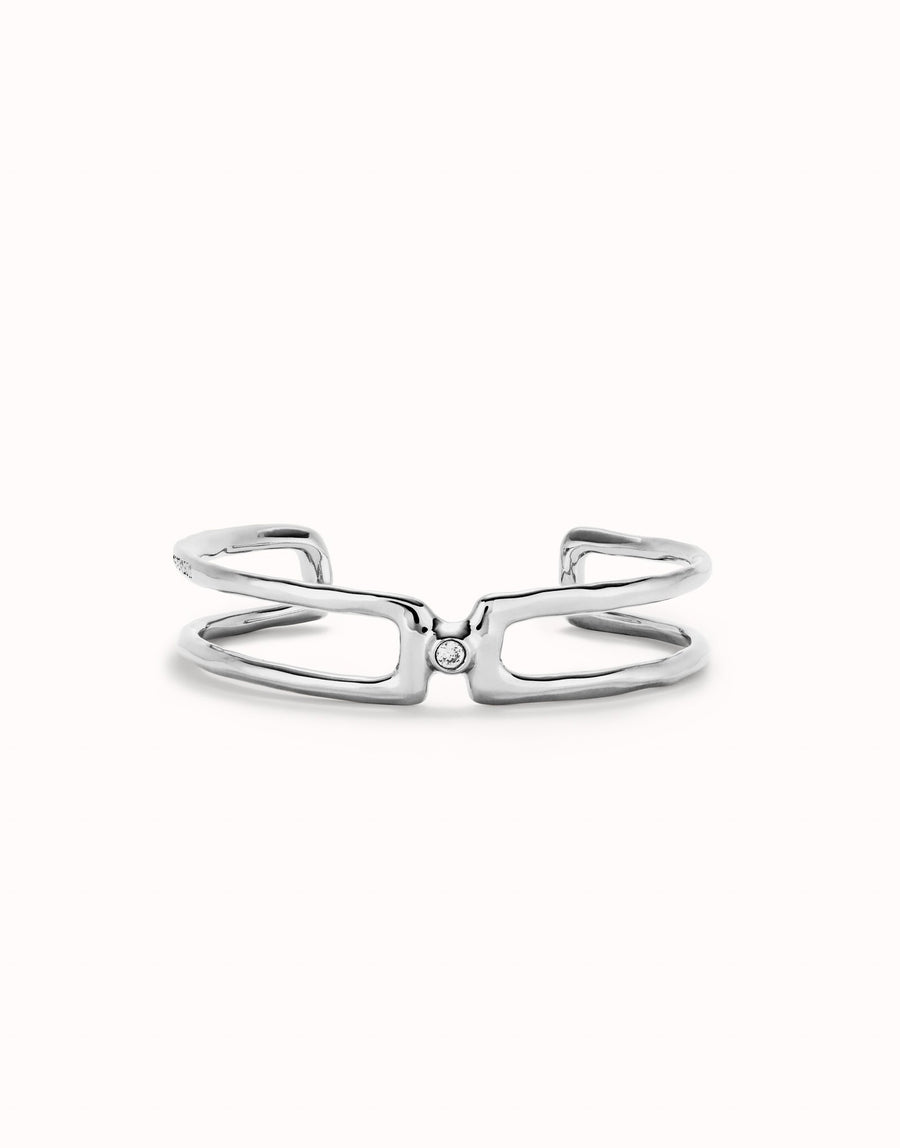 Sterling Silver Plated Ser Indomable White Bangle Bracelet PUL2446BLNMTL0UNOde50PUL2446BLNMTL0L