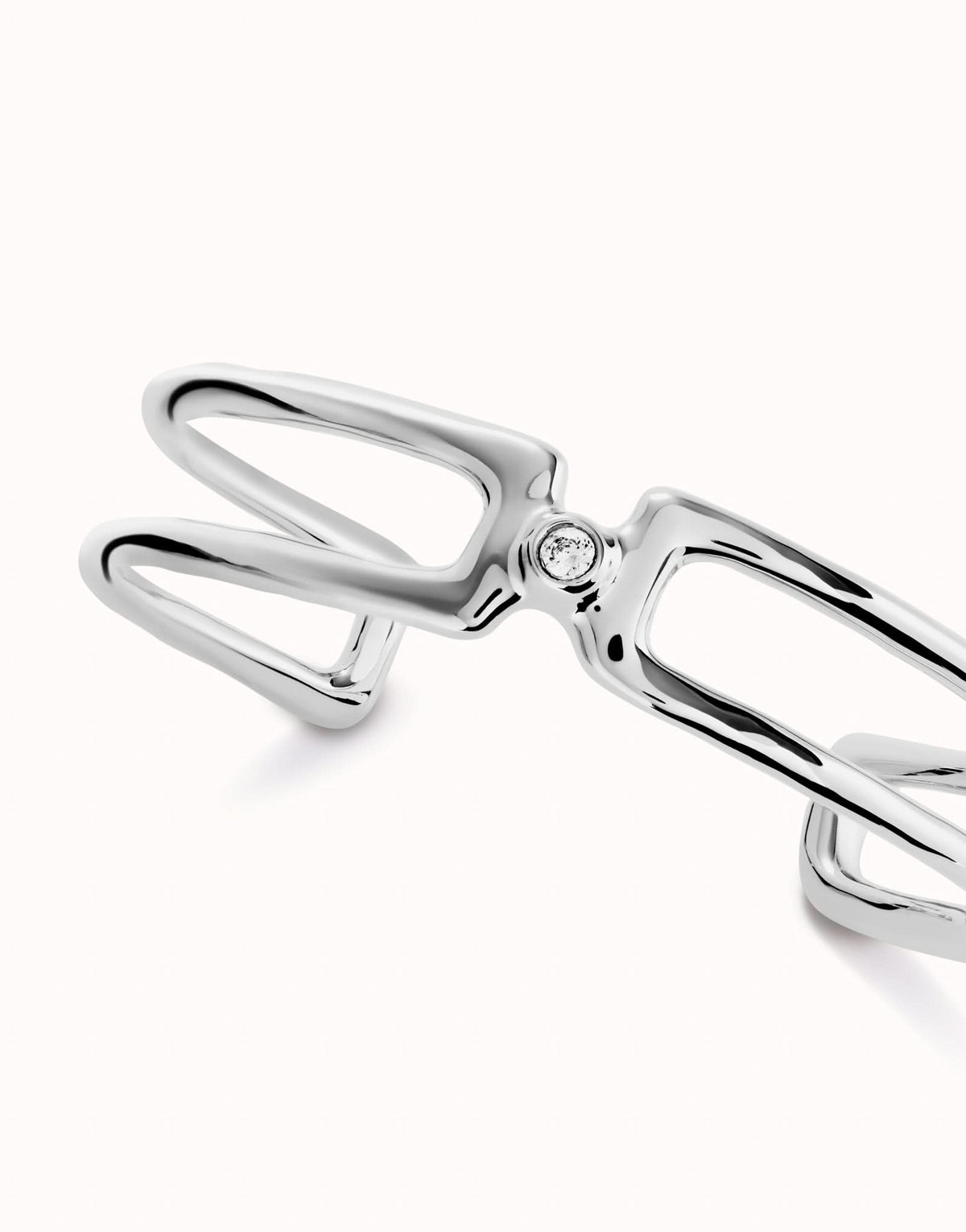 Sterling Silver Plated Ser Indomable White Bangle Bracelet PUL2446BLNMTL0UNOde50PUL2446BLNMTL0L