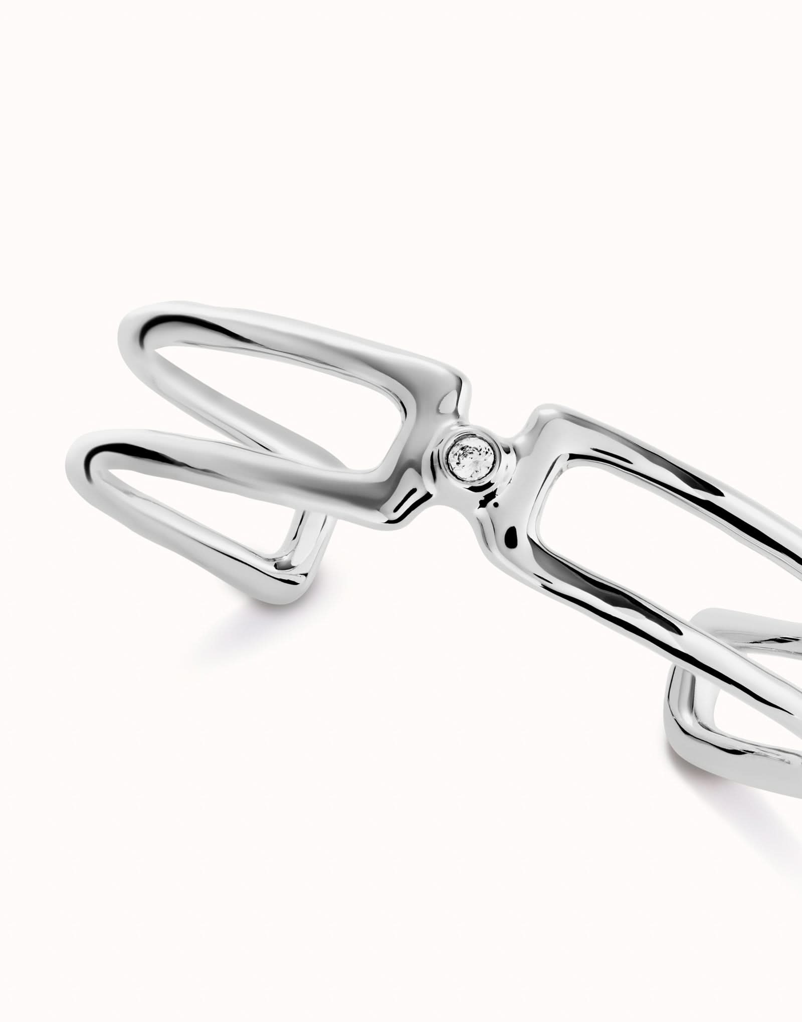 Sterling Silver Plated Ser Indomable White Bangle Bracelet PUL2446BLNMTL0UNOde50PUL2446BLNMTL0L