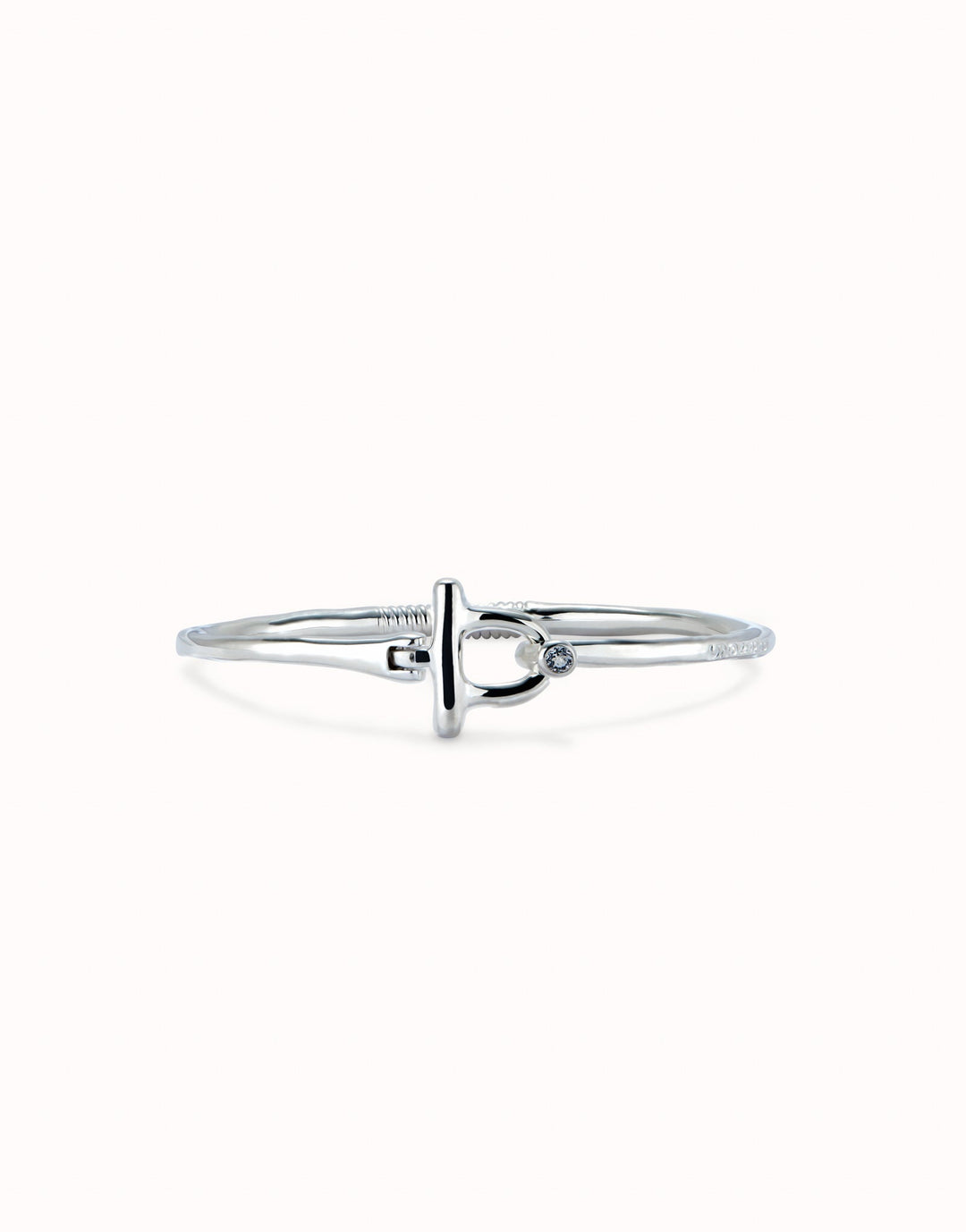 Sterling Silver Plated Ser Indomable White Bangle Bracelet PUL2449BLNMTL0UNOde50PUL2449BLNMTL0L