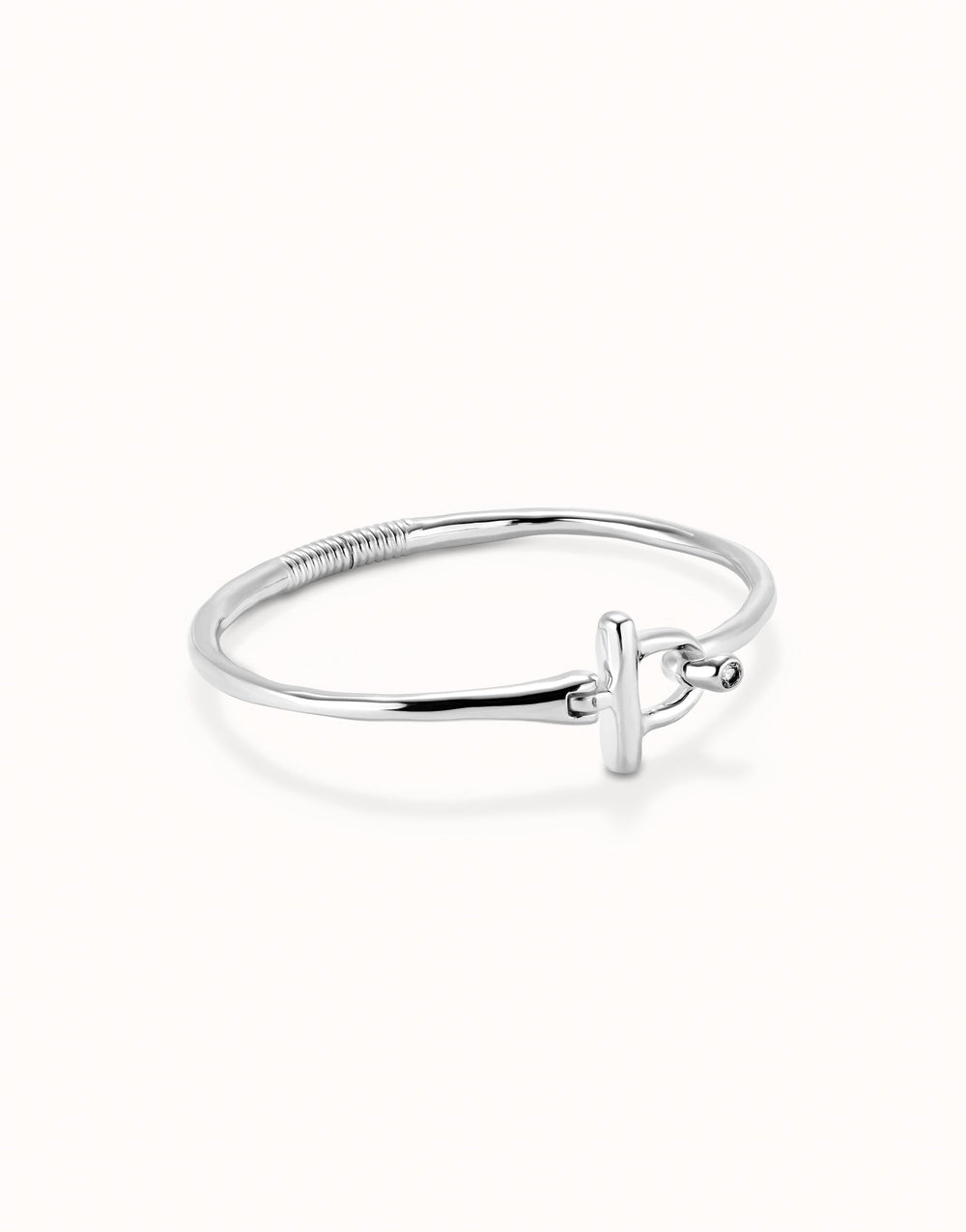 Sterling Silver Plated Ser Indomable White Bangle Bracelet PUL2449BLNMTL0UNOde50PUL2449BLNMTL0L