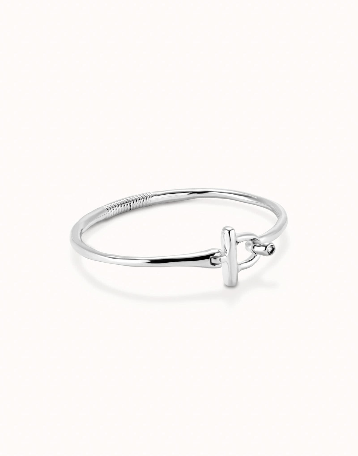 Sterling Silver Plated Ser Indomable White Bangle Bracelet PUL2449BLNMTL0UNOde50PUL2449BLNMTL0L