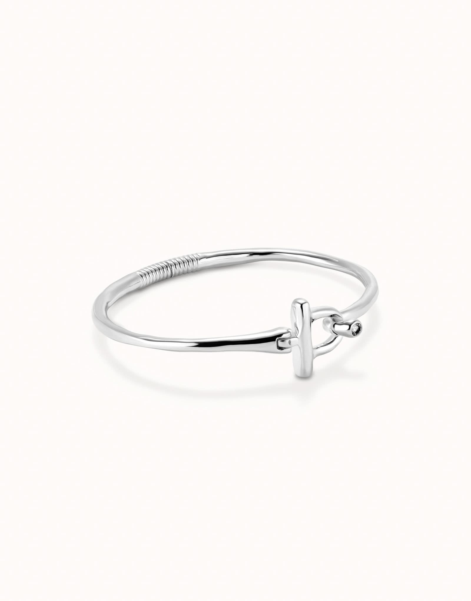 Sterling Silver Plated Ser Indomable White Bangle Bracelet PUL2449BLNMTL0UNOde50PUL2449BLNMTL0L