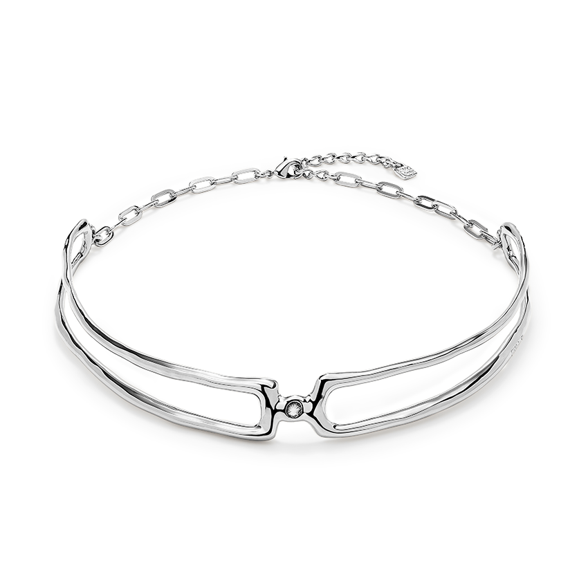 Sterling Silver Plated Ser Indomable White Necklace COL1935BLNMTL0UUNOde50COL1935BLNMTL0U