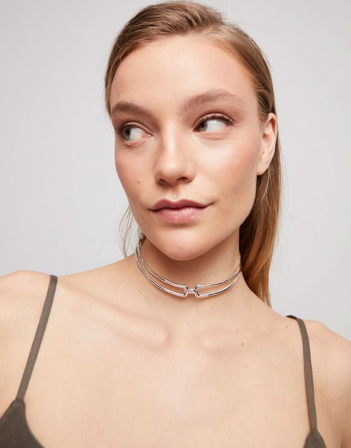 Sterling Silver Plated Ser Indomable White Necklace COL1935BLNMTL0UUNOde50COL1935BLNMTL0U