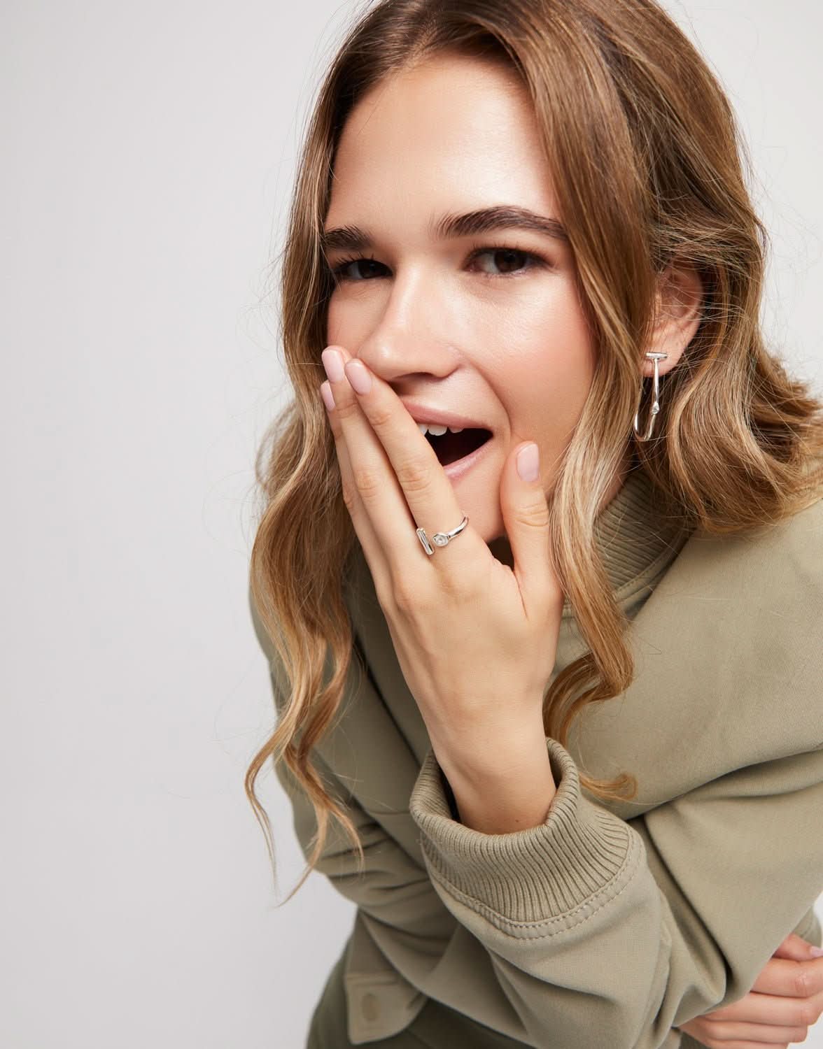 Sterling Silver Plated Ser Indomable White Ring ANI0817BLNMTLUNOde50ANI0817BLNMTL12