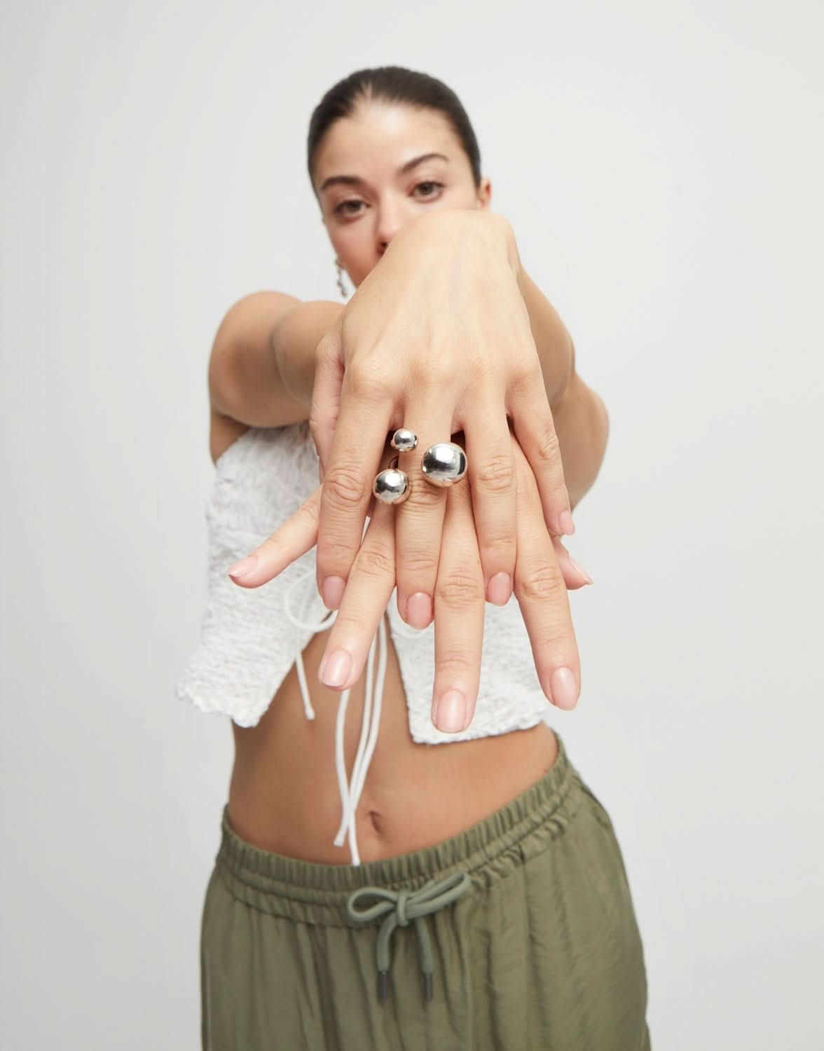 Sterling Silver Plated Ser Intrepida Silver Ring ANI0843MTL000UNOde50ANI0843MTL00012