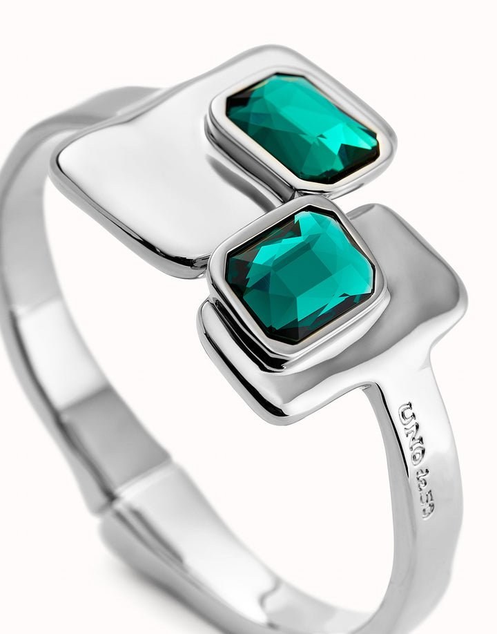 Sterling Silver Plated Ser Magnetica Green Bangle Bracelet PUL2486VRDMTL0UNOde50PUL2486VRDMTL0L