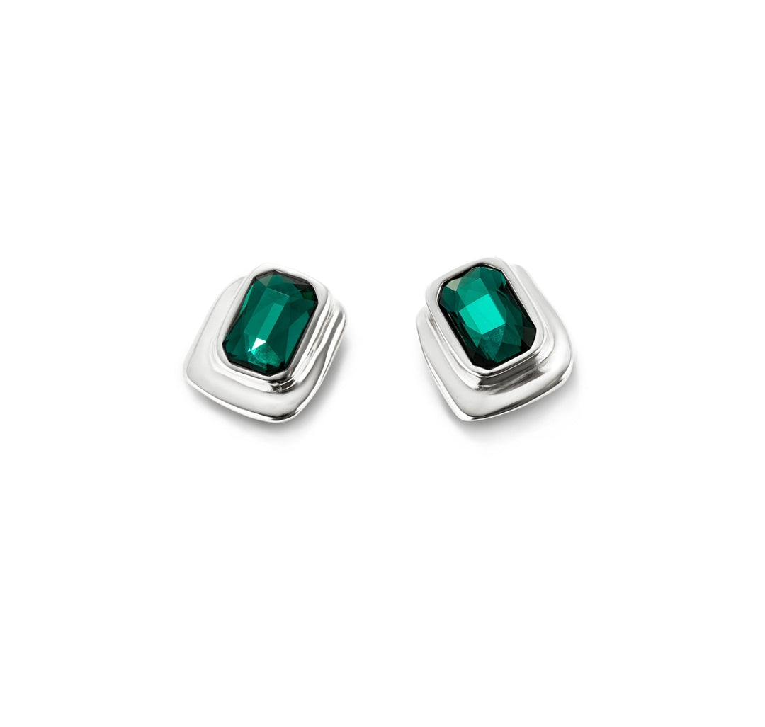 Sterling Silver Plated Ser Magnetica Green Earrings PEN0973VRDMTL0UUNOde50PEN0973VRDMTL0U