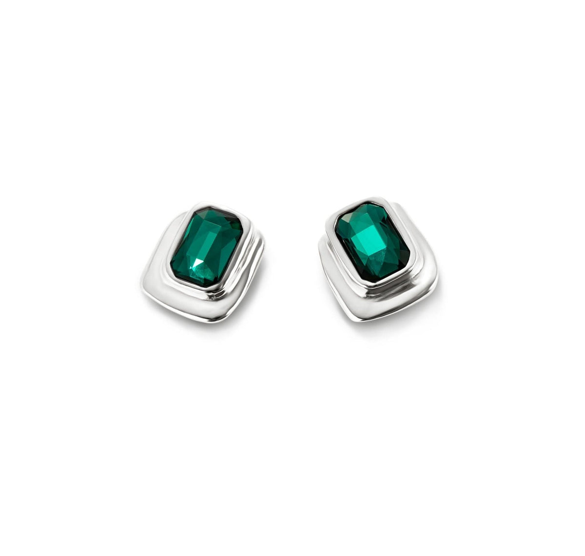 Sterling Silver Plated Ser Magnetica Green Earrings PEN0973VRDMTL0UUNOde50PEN0973VRDMTL0U