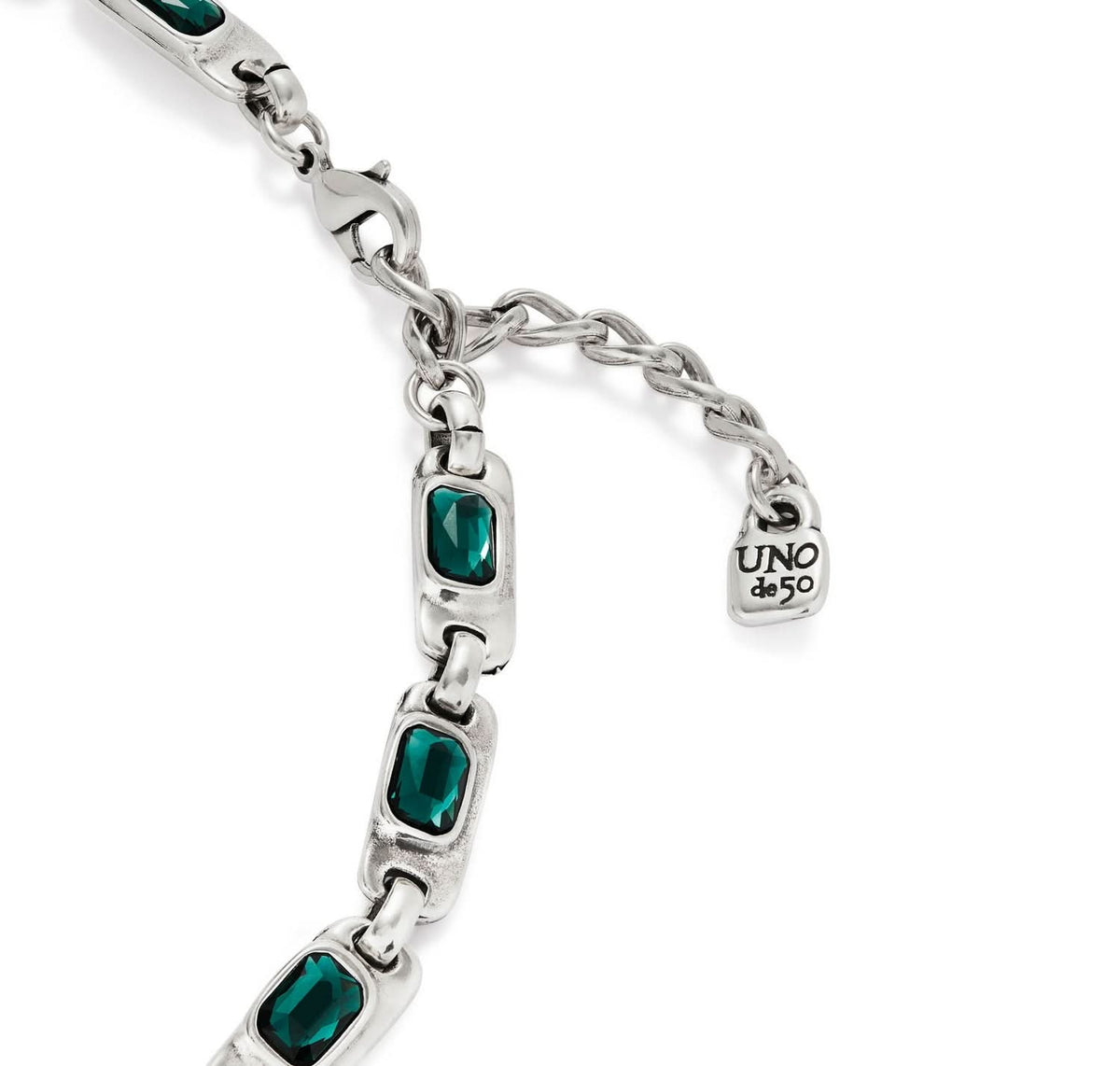 Sterling Silver Plated Ser Magnetica Green Necklace COL1955VRDMTL0UUNOde50COL1955VRDMTL0U