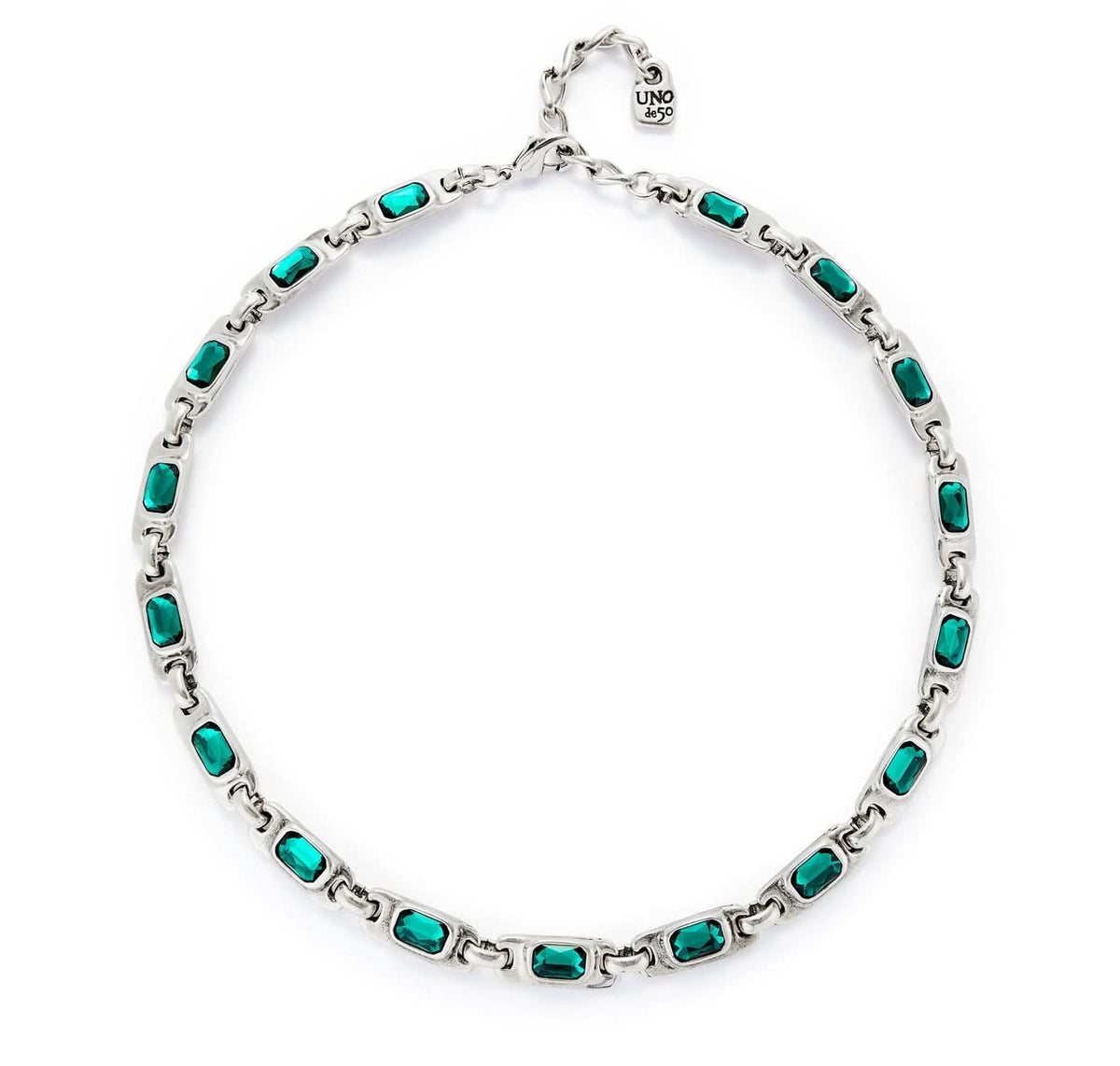 Sterling Silver Plated Ser Magnetica Green Necklace COL1955VRDMTL0UUNOde50COL1955VRDMTL0U
