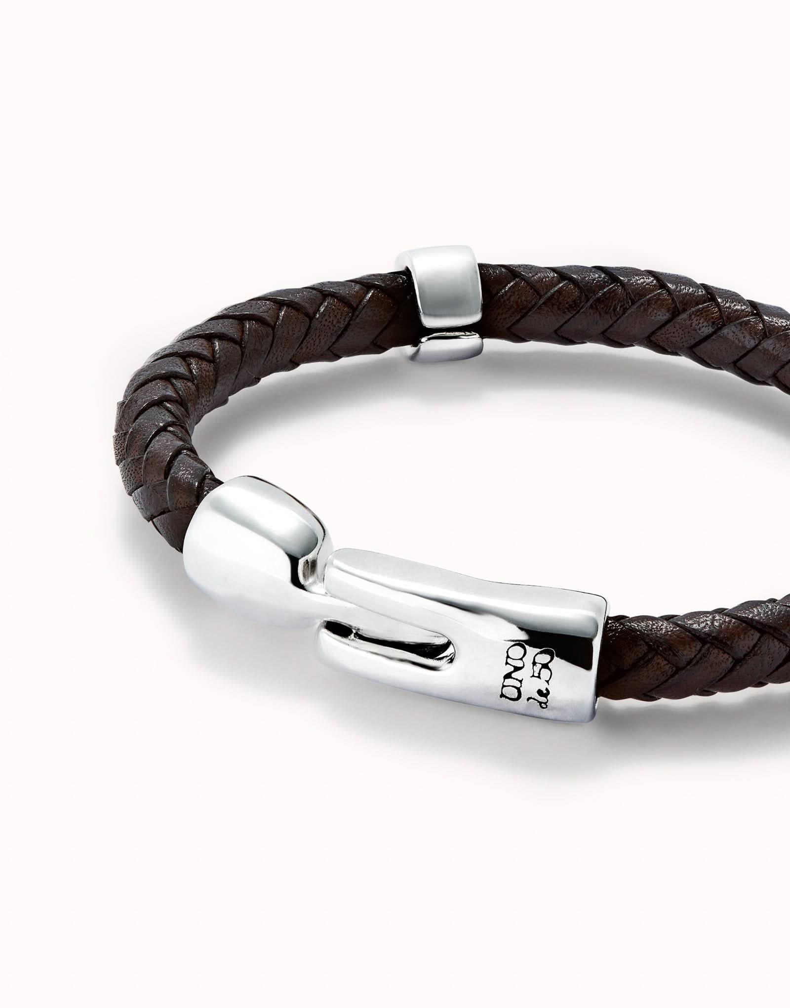 Sterling Silver Plated Ser Natural Black Bracelet PUL2459MARMTLXUNOde50PUL2459MARMTLXL