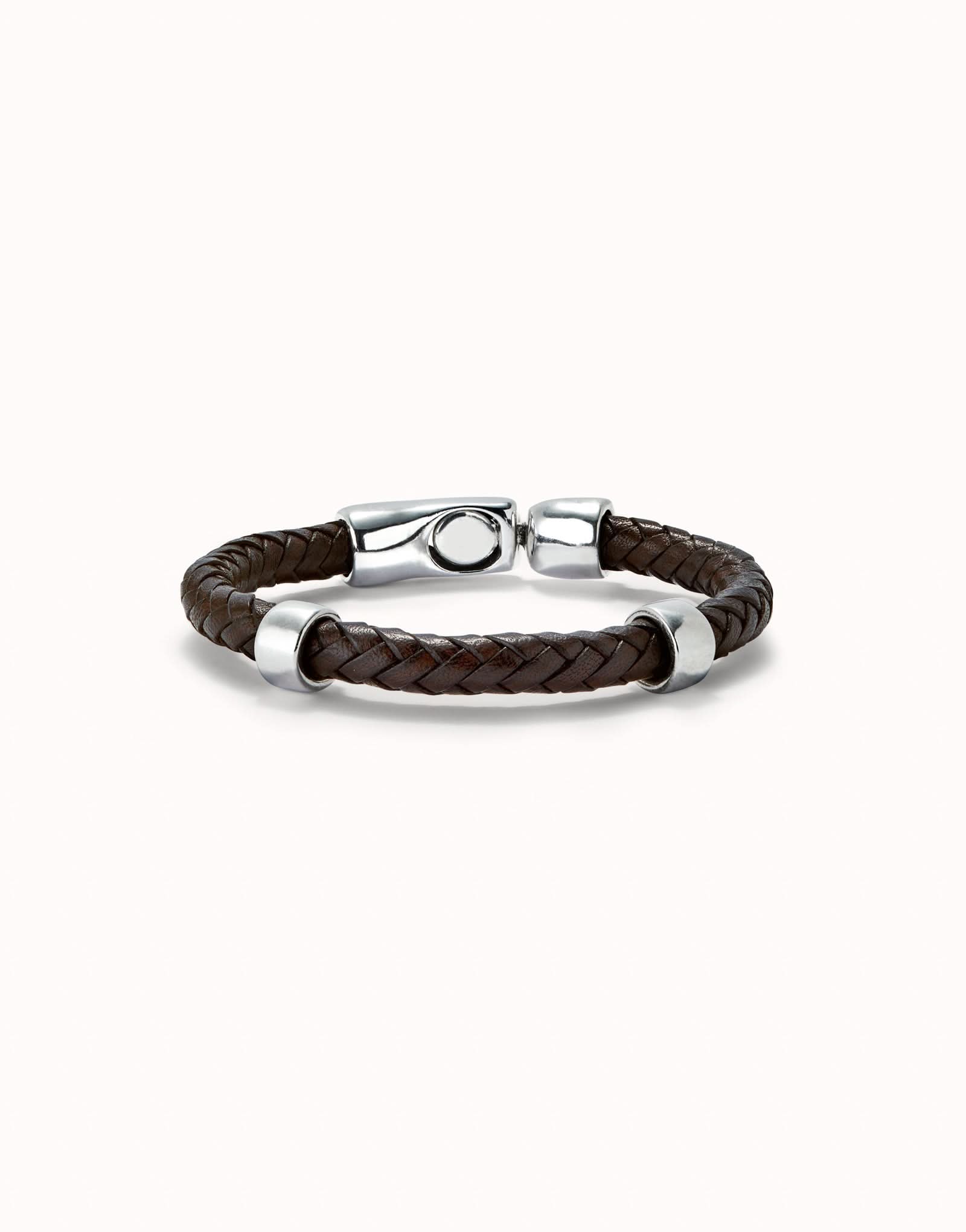Sterling Silver Plated Ser Natural Black Bracelet PUL2459MARMTLXUNOde50PUL2459MARMTLXL