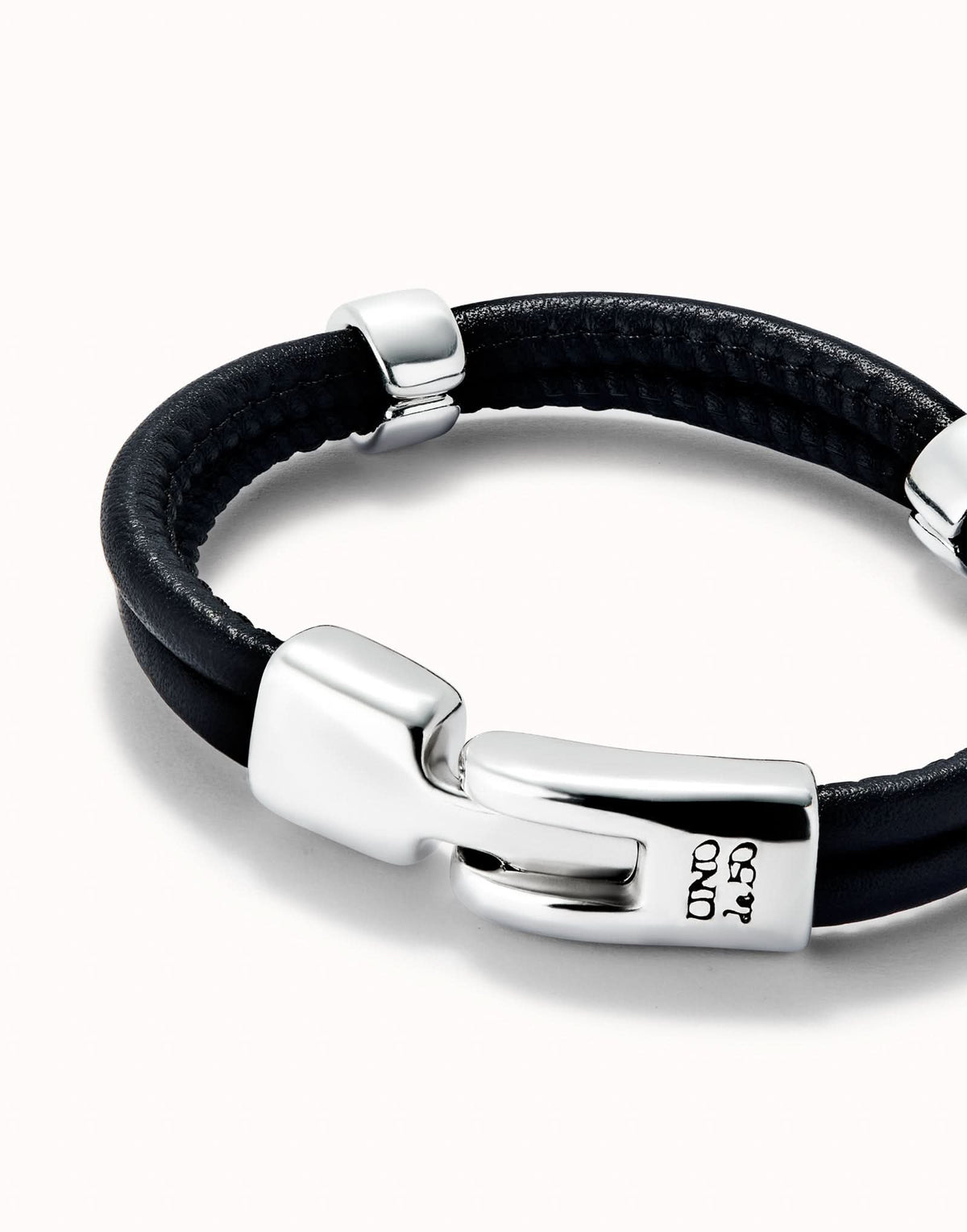 Sterling Silver Plated Ser Natural Black Bracelet PUL2489NGRMTLXUNOde50PUL2489NGRMTLXL