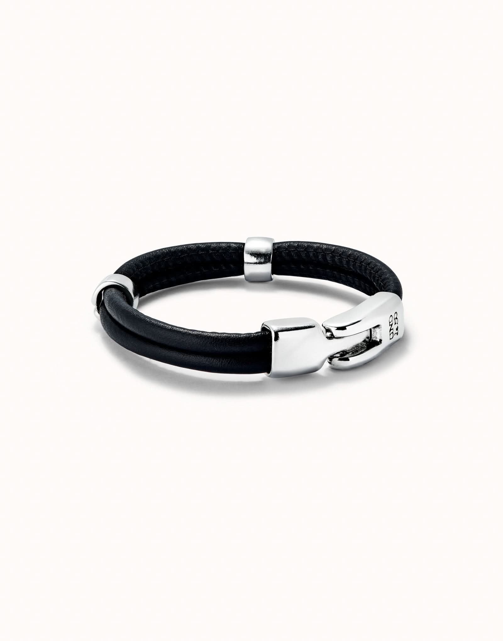 Sterling Silver Plated Ser Natural Black Bracelet PUL2489NGRMTLXUNOde50PUL2489NGRMTLXL