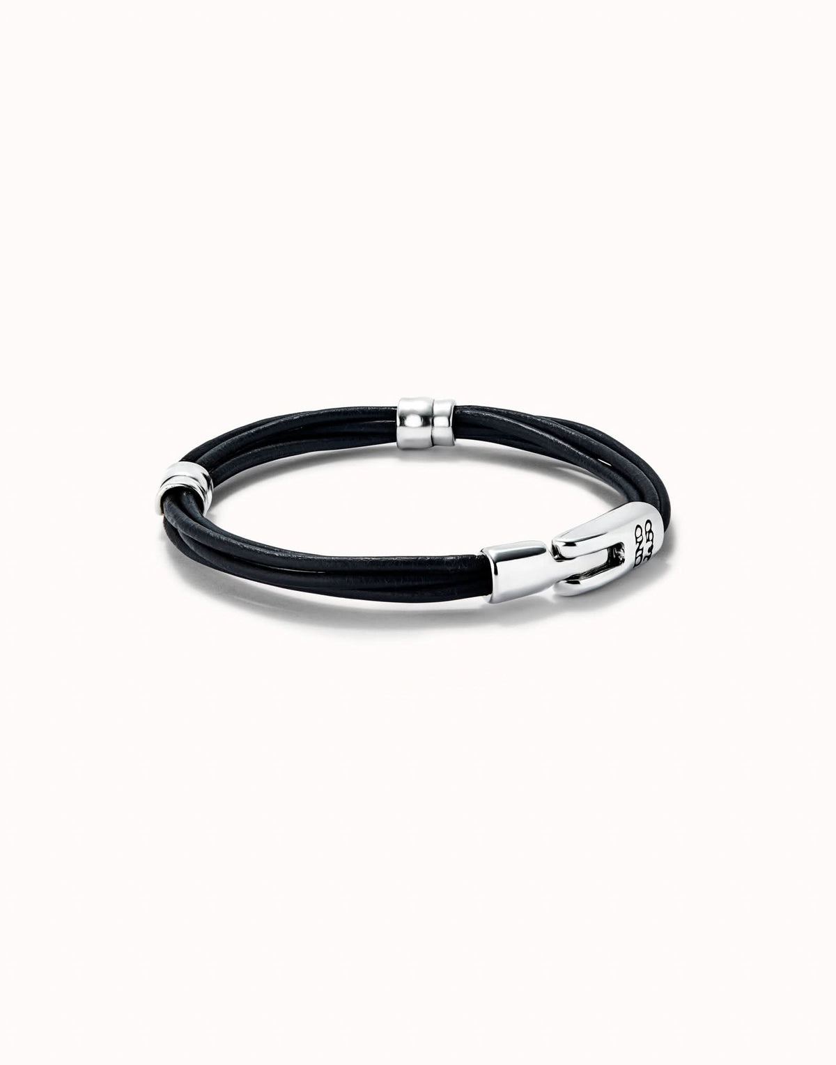 Sterling Silver Plated Ser Natural Black Bracelet PUL2492NGRMTLXUNOde50PUL2492NGRMTLXL