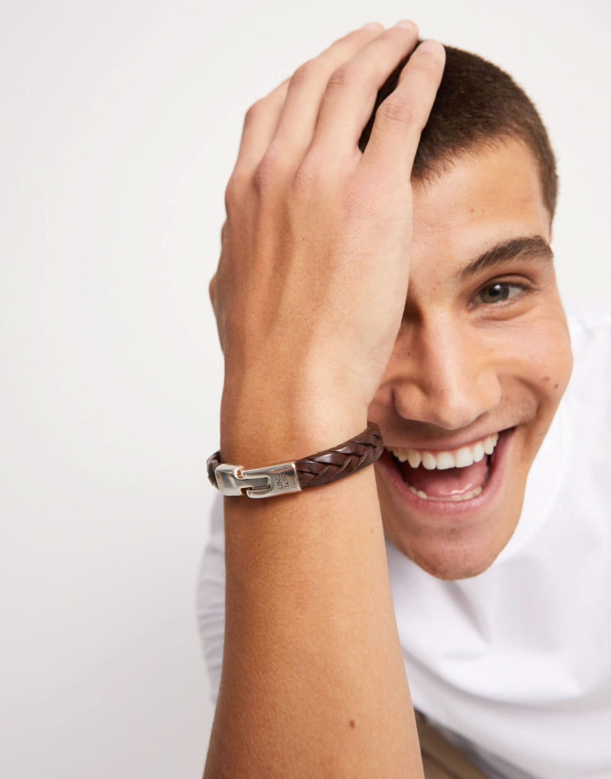 Sterling Silver Plated Ser Natural Brown Bracelet PUL2455MARMTLXUNOde50PUL2455MARMTLXL