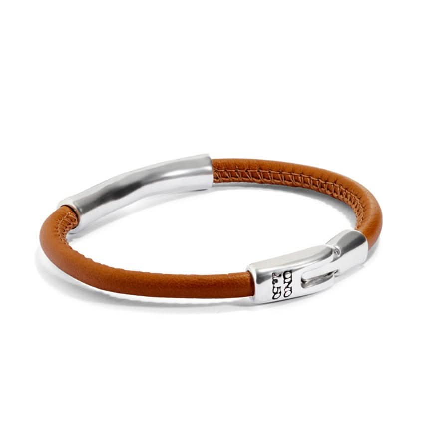 Sterling Silver Plated Ser Natural Brown Bracelet PUL2462CAMMTLUNOde50PUL2462CAMMTL0L