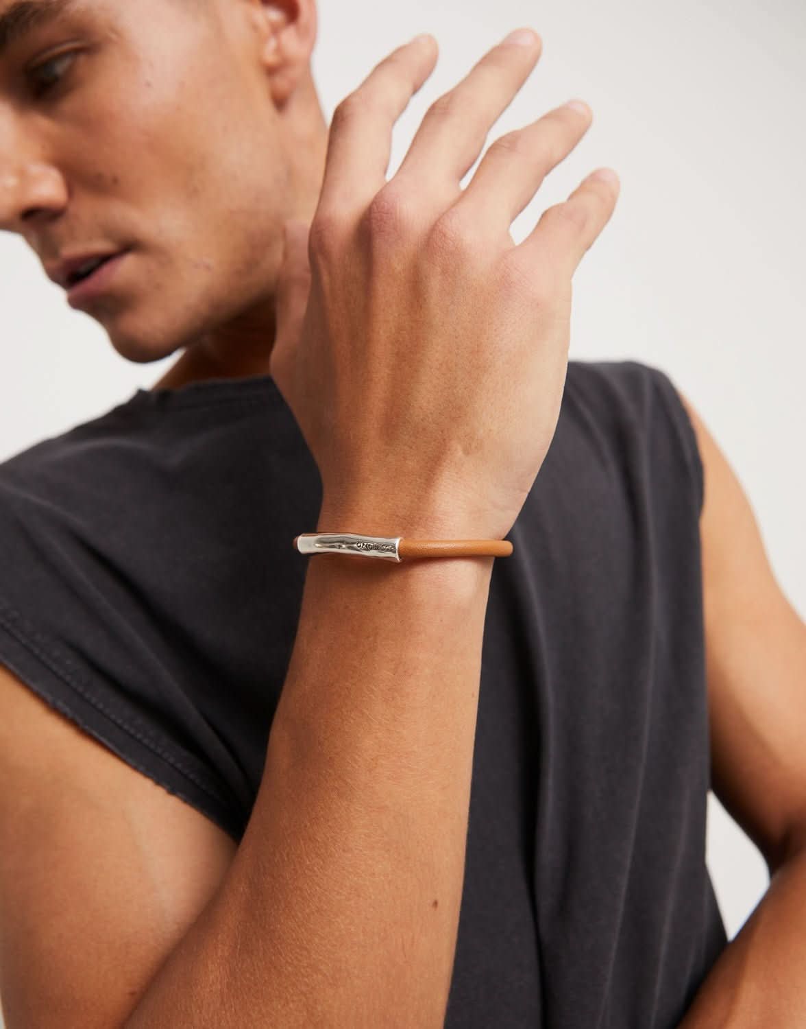Sterling Silver Plated Ser Natural Brown Bracelet PUL2462CAMMTLUNOde50PUL2462CAMMTL0L