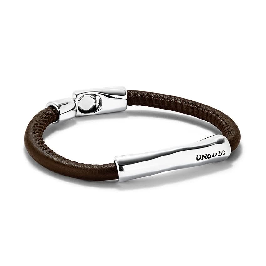 Sterling Silver Plated Ser Natural Brown Bracelet PUL2462MARMTLUNOde50PUL2462MARMTL0L