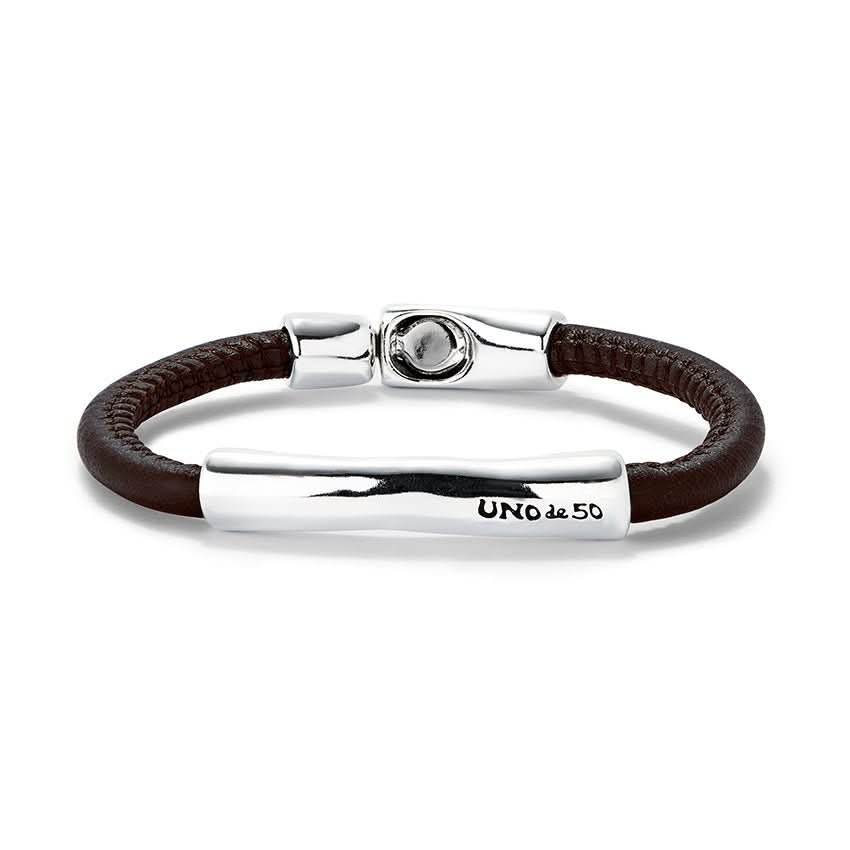 Sterling Silver Plated Ser Natural Brown Bracelet PUL2462MARMTLUNOde50PUL2462MARMTL0L
