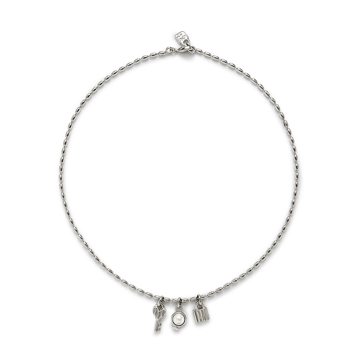 Sterling Silver Plated Ser Unico White Charm Necklace COL2017BPLMTL0UUNOde50COL2017BPLMTL0U