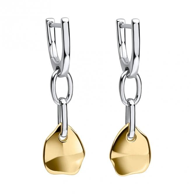 Sterling Silver Platinum 18ct Gold Earrings E6375Fiorelli SilverE6375