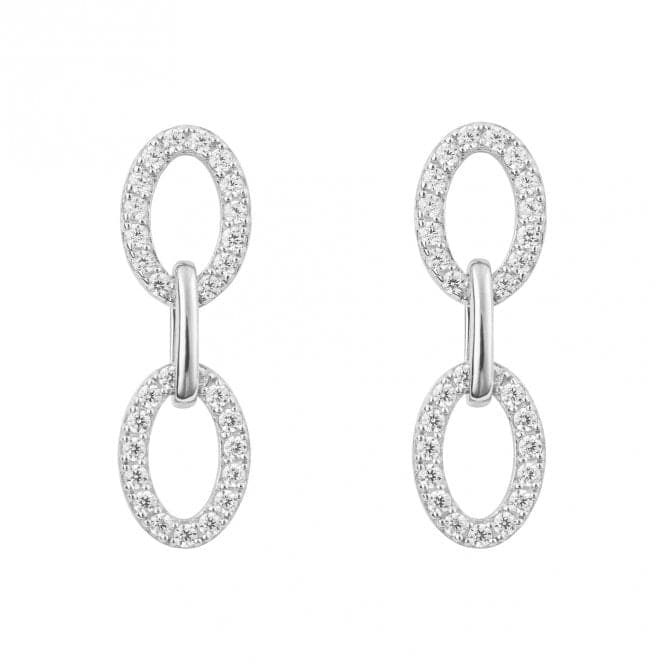 Sterling Silver Platinum Earrings E6355CFiorelli SilverE6355C