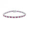 Sterling Silver Red and Clear Cubic Zirconia Bracelet B5474DiamonfireB5474