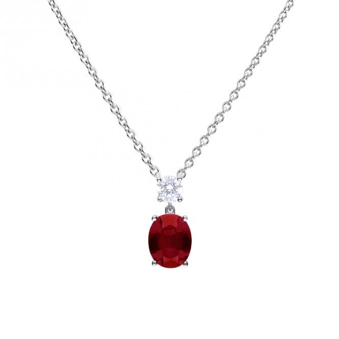 Sterling Silver Red and Clear Cubic Zirconia Pendant P5392DiamonfireP5392