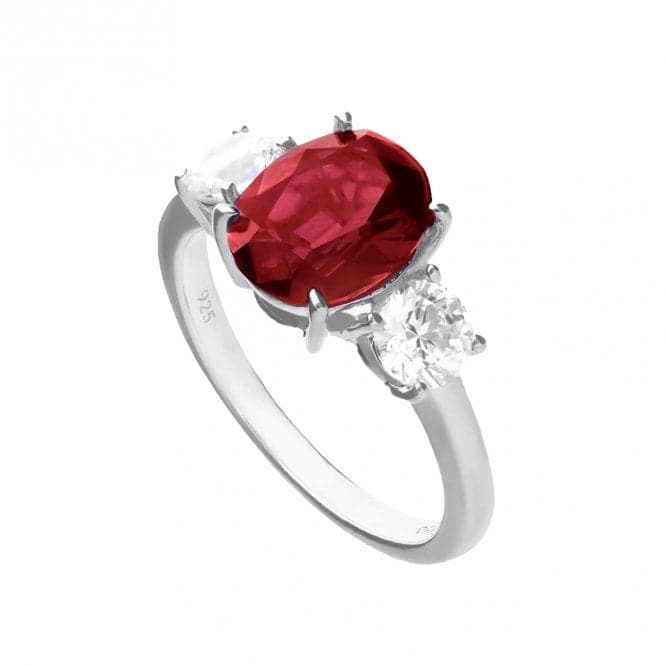 Sterling Silver Red and Clear Cubic Zirconia Ring R3864DiamonfireR3864 19