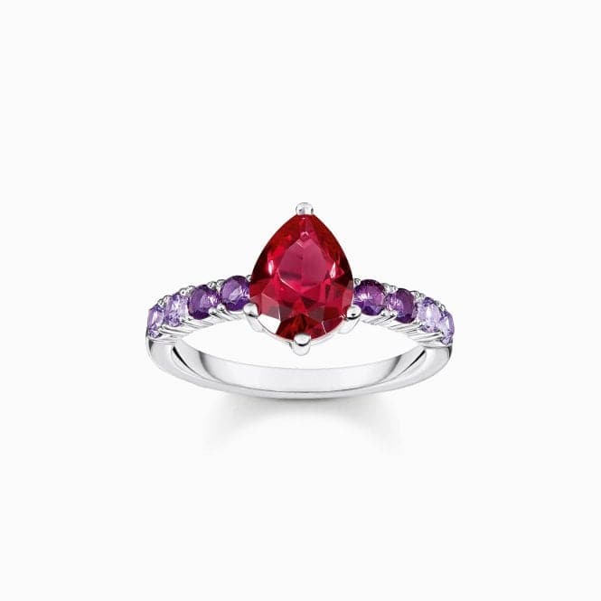 Sterling Silver Red And Violet Stones Ring TR2442 - 477 - 7Thomas Sabo Sterling SilverTR2442 - 477 - 7 - 48