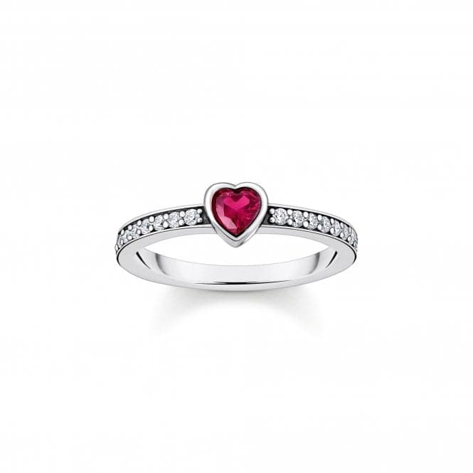 Sterling Silver Red Zirconia Heart Shaped Solitaire Ring TR2448 - 640 - 10Thomas Sabo Sterling SilverTR2448 - 640 - 10 - 60