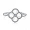 Sterling Silver Rhodium Plated Adjustable White Lucky 4 Leaf Ring ERLR008Ellie Rose LondonERLR008