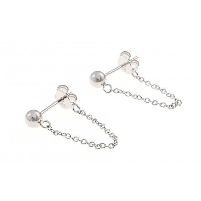 Sterling Silver Rhodium Plated Ball Chain Stud Earrings ERLE017Ellie Rose LondonERLE017