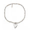 Sterling Silver Rhodium Plated Beaded Double Heart Bracelet ERLB029Ellie Rose LondonERLB029