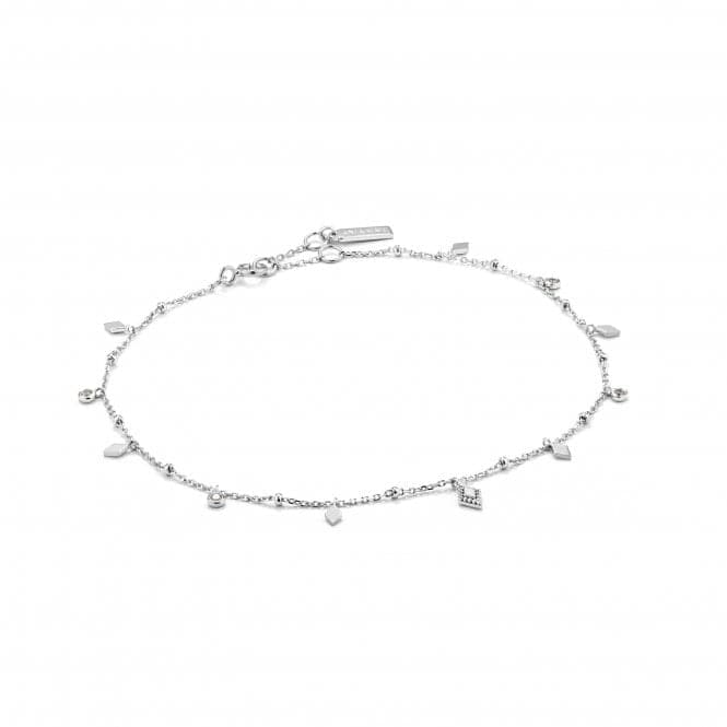 Sterling Silver Rhodium Plated Bohemia Anklet F016 - 01HAnia HaieF016 - 01H