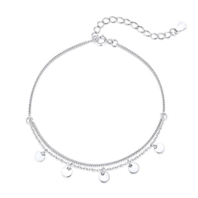 Sterling Silver Rhodium Plated Disc Charm Bracelet ERLB016Ellie Rose LondonERLB016