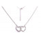 Sterling Silver Rhodium Plated Double Heart Necklace ERLN003Ellie Rose LondonERLN003