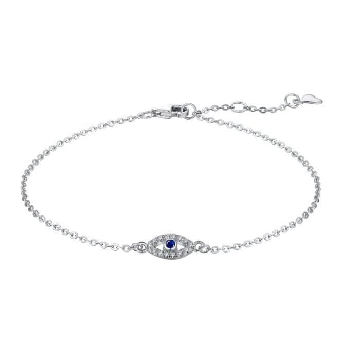 Sterling Silver Rhodium Plated Evil Eye Bracelet ERLB014Ellie Rose LondonERLB014