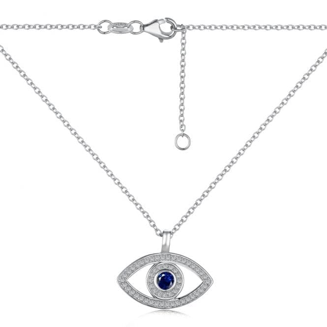 Sterling Silver Rhodium Plated Evil Eye Necklace ERLN008Ellie Rose LondonERLN008