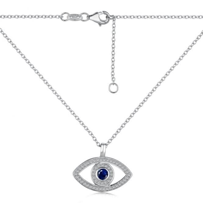 Sterling Silver Rhodium Plated Evil Eye Necklace ERLN008Ellie Rose LondonERLN008