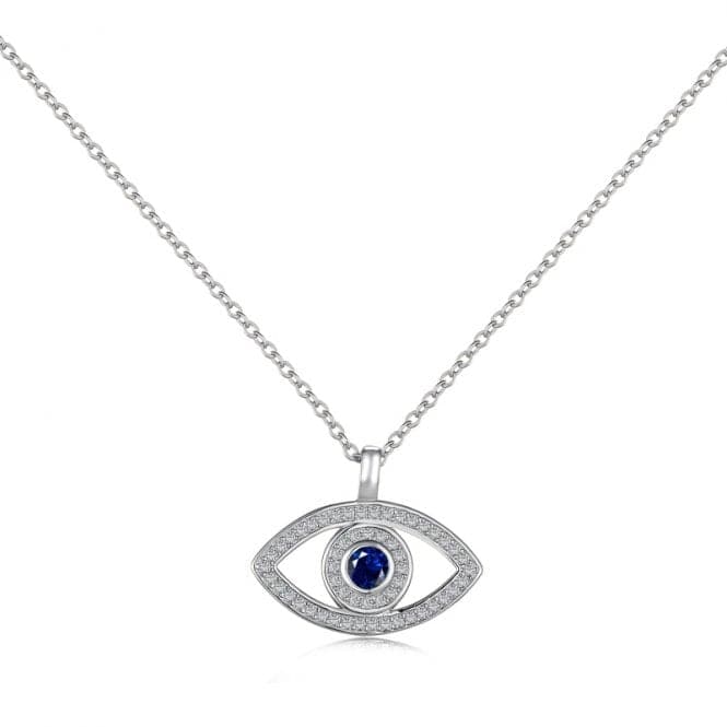 Sterling Silver Rhodium Plated Evil Eye Necklace ERLN008Ellie Rose LondonERLN008